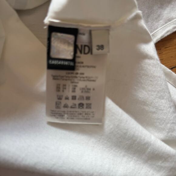 Fendi FF White Graphic Zucca T-Shirt IT 38 US 2 Oversize up to sz 10 Authentic - Picture 6 of 6